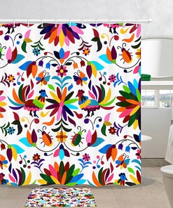 Vibrant Birds and Insects Shower Curtain 