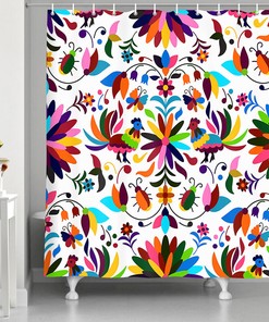 Vibrant Birds and Insects Shower Curtain