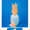 Vibrant Blue Pineapples Waterproof Shower Curtain 