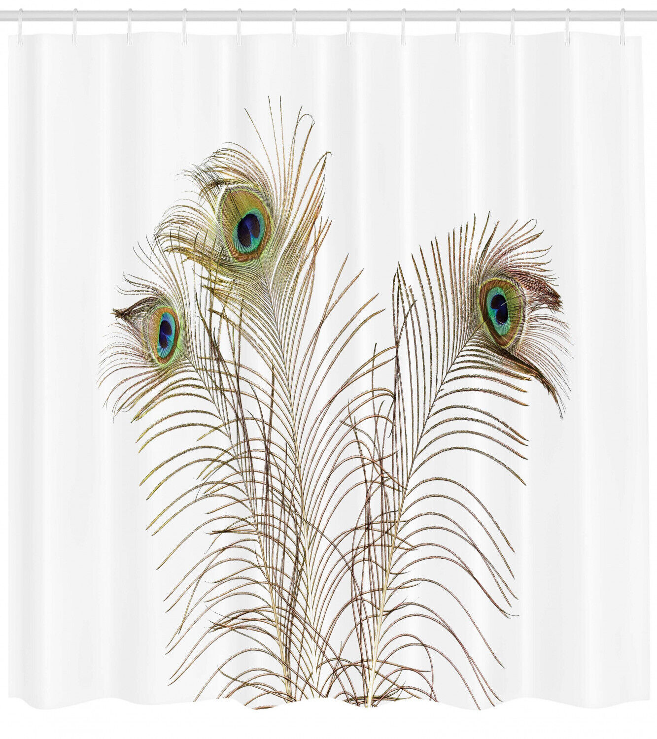 Vibrant Boho Feathers Print Shower Curtain - Colorful Bathroom Decor