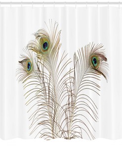 Vibrant Boho Feathers Print Shower Curtain - Colorful Bathroom Decor