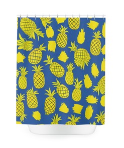 Vibrant Botanical Fruit Pineapple Shower Curtain