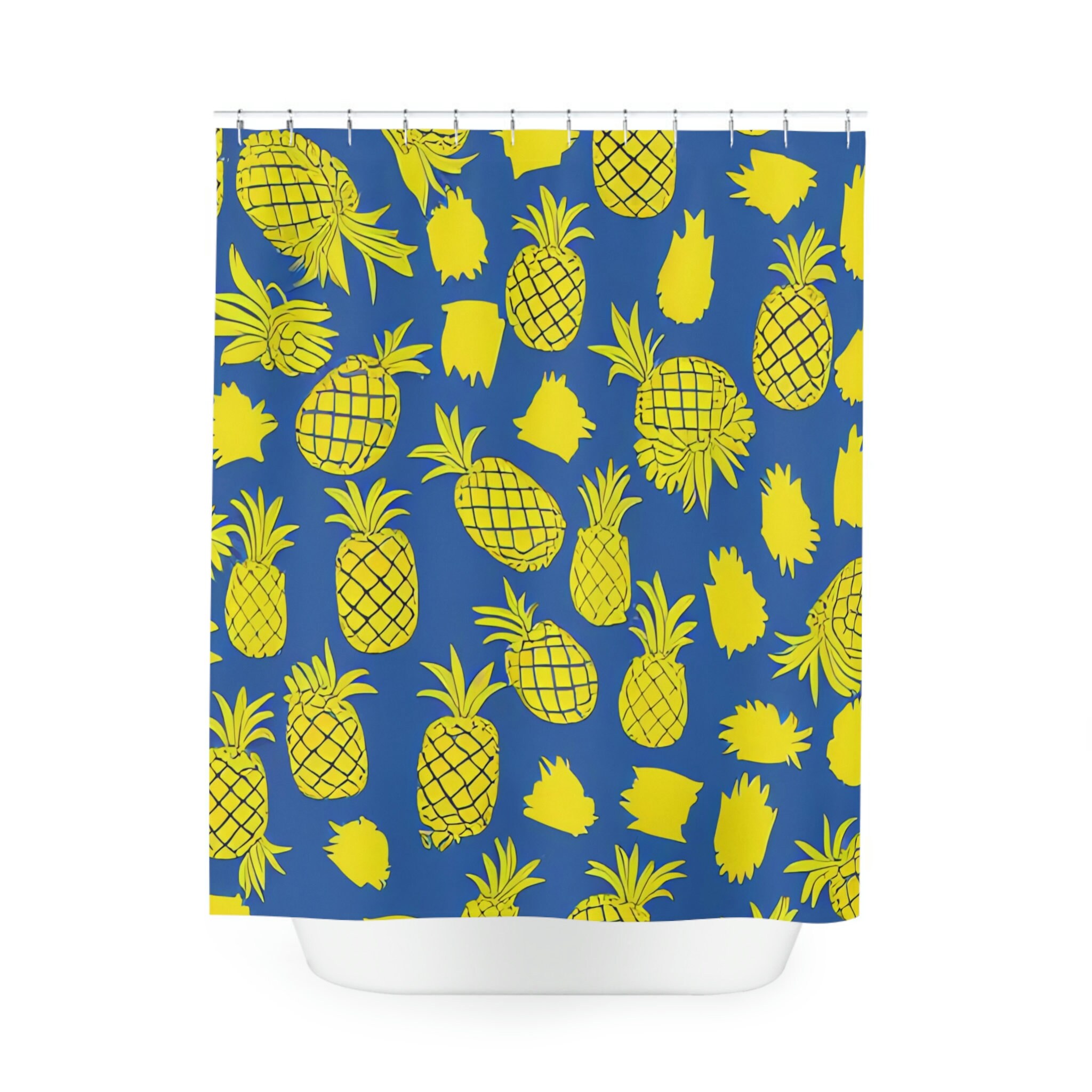 Vibrant Botanical Fruit Pineapple Shower Curtain