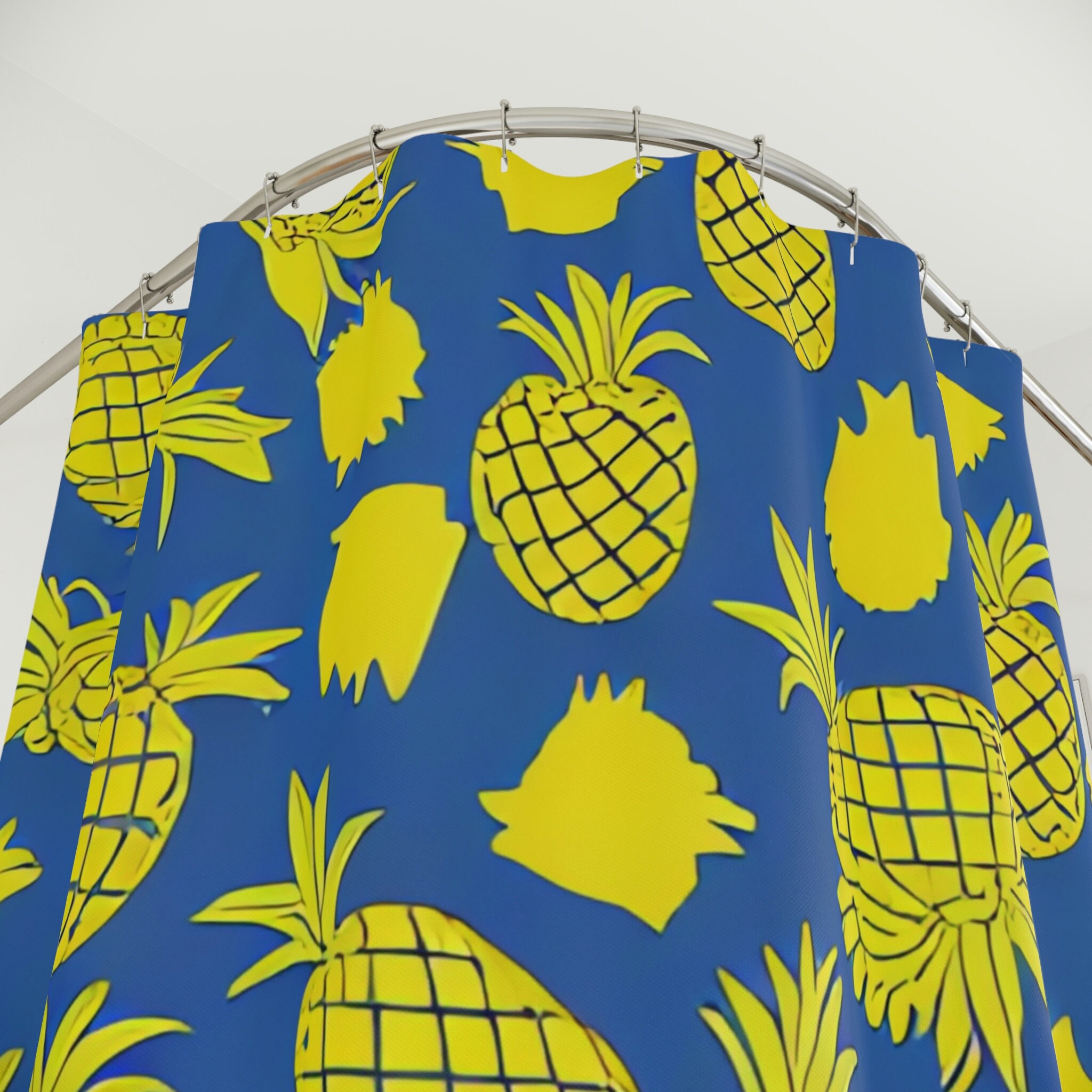 Vibrant Botanical Fruit Pineapple Shower Curtain