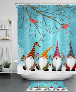Vibrant Cardinal Print Shower Curtain
