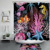 Vibrant Cartoons Tropical Fish Octopus Coral Starfish Shower Curtain For Seaside Bathroom