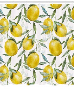 Vibrant Citrus Plants Garden Print Shower Curtain For Bathroom