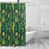 Vibrant Colorful Tropical Cactus Print Shower Curtain for Bathroom Decoration