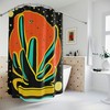 Vibrant Colors With Cactus & Flowers Shower Curtain Ai Art Print - Perfect For Abstract Art And Modern Bathroom Decor