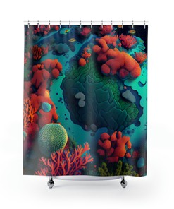 Vibrant Coral Reef Shower Curtain 