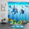 Vibrant Dolphin & Fish Shower Curtain Set - The Perfect Bathroom Accessory