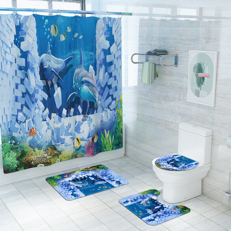 Vibrant Dolphin Shower Curtain - Add Some Color To Your Bathroom Decor