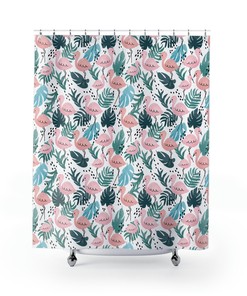 Vibrant Flamingo Print Shower Curtain to Add Color to Any Bathroom