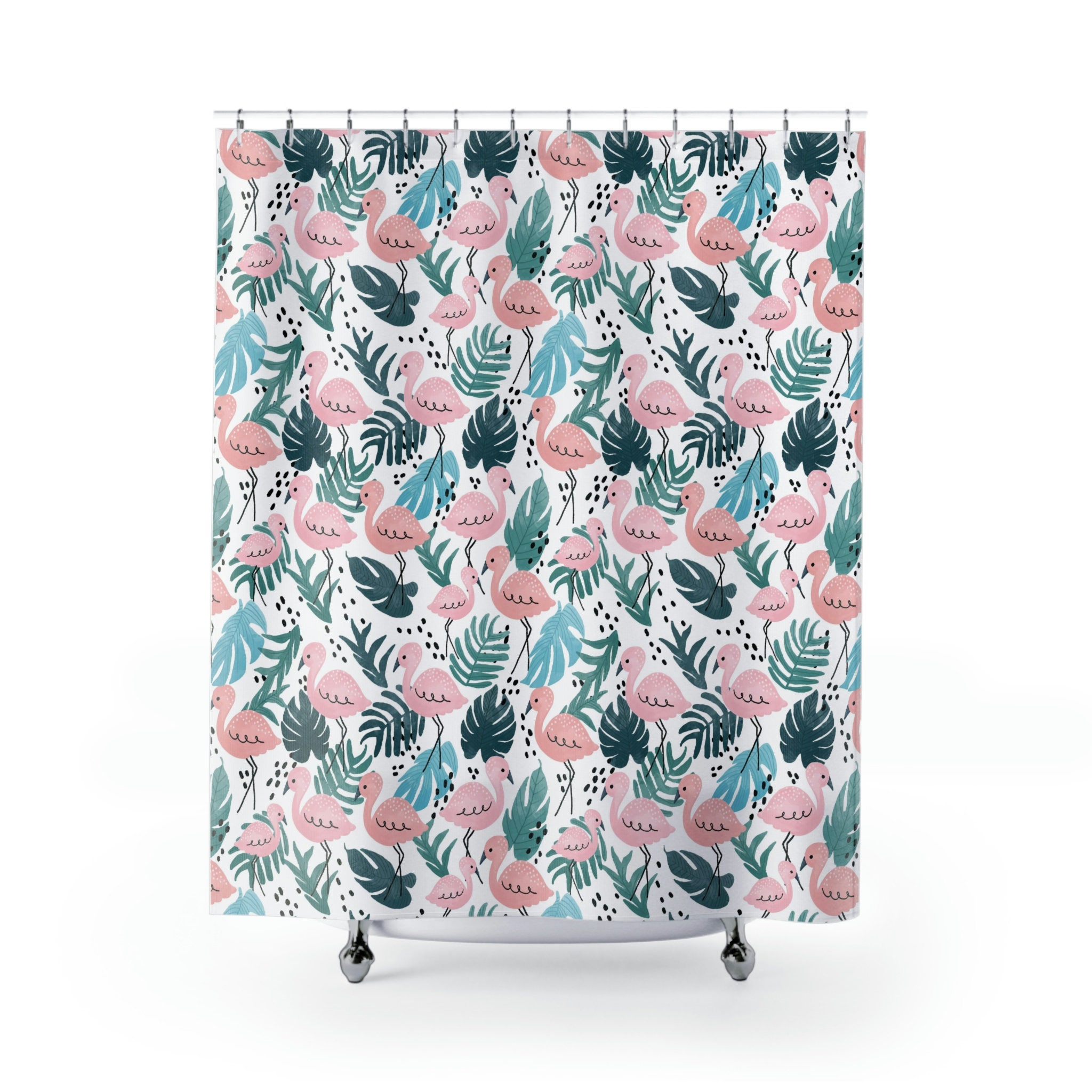 Vibrant Flamingo Print Shower Curtain to Add Color to Any Bathroom