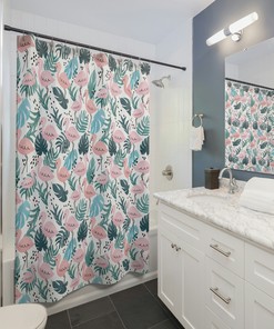 Vibrant Flamingo Print Shower Curtain to Add Color to Any Bathroom