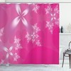 Vibrant Floral Modern Print Shower Curtain With Hot Pink Background