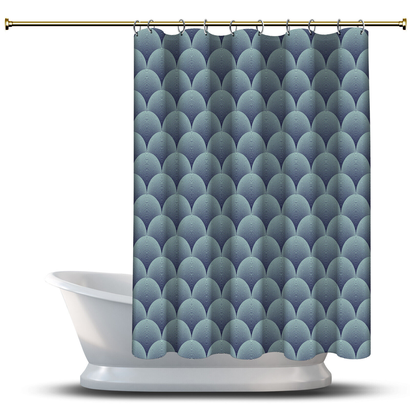 Vibrant Geometric Print Shower Curtain
