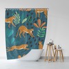 Vibrant Green Animal Shower Curtain For Bathroom Curtains