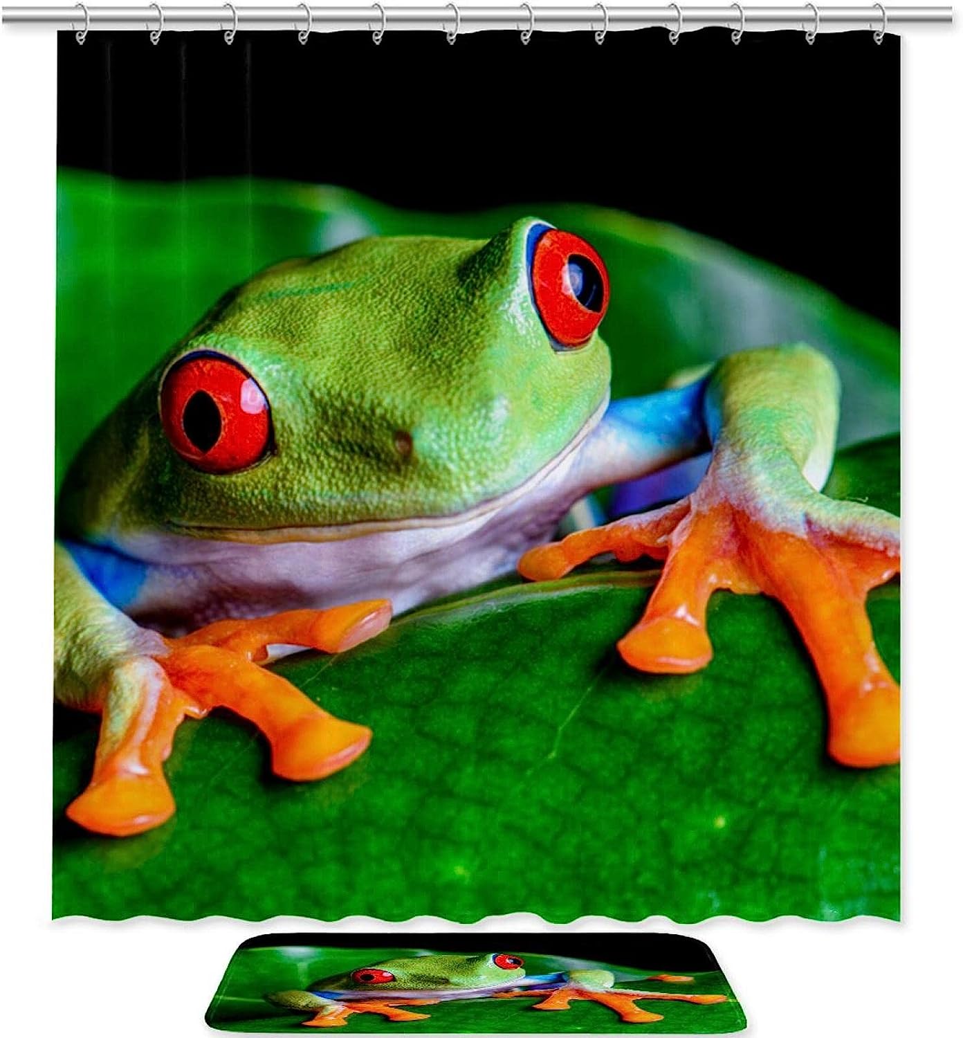 Vibrant Green Frog Waterproof Shower Curtain - Add A Pop Of Color To Your Bathroom