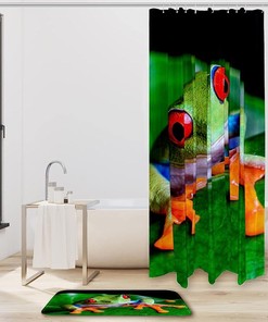 Vibrant Green Frog Waterproof Shower Curtain - Add A Pop Of Color To Your Bathroom