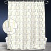 Vibrant Green Orange Geometric Lines Shower Curtain - Abstract Bathroom Decor