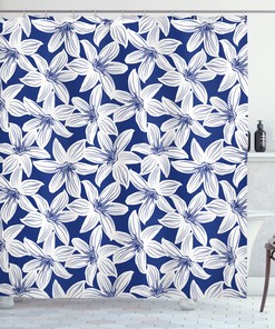 Vibrant Hibiscus Flower Petals Print Hawaiian Shower Curtain