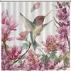 Vibrant Hummingbird And Flower Shower Curtain For Bird Lovers' Bathrooms
