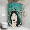 Vibrant Mermaid Print Shower Curtain For Kids Bathroom Decor