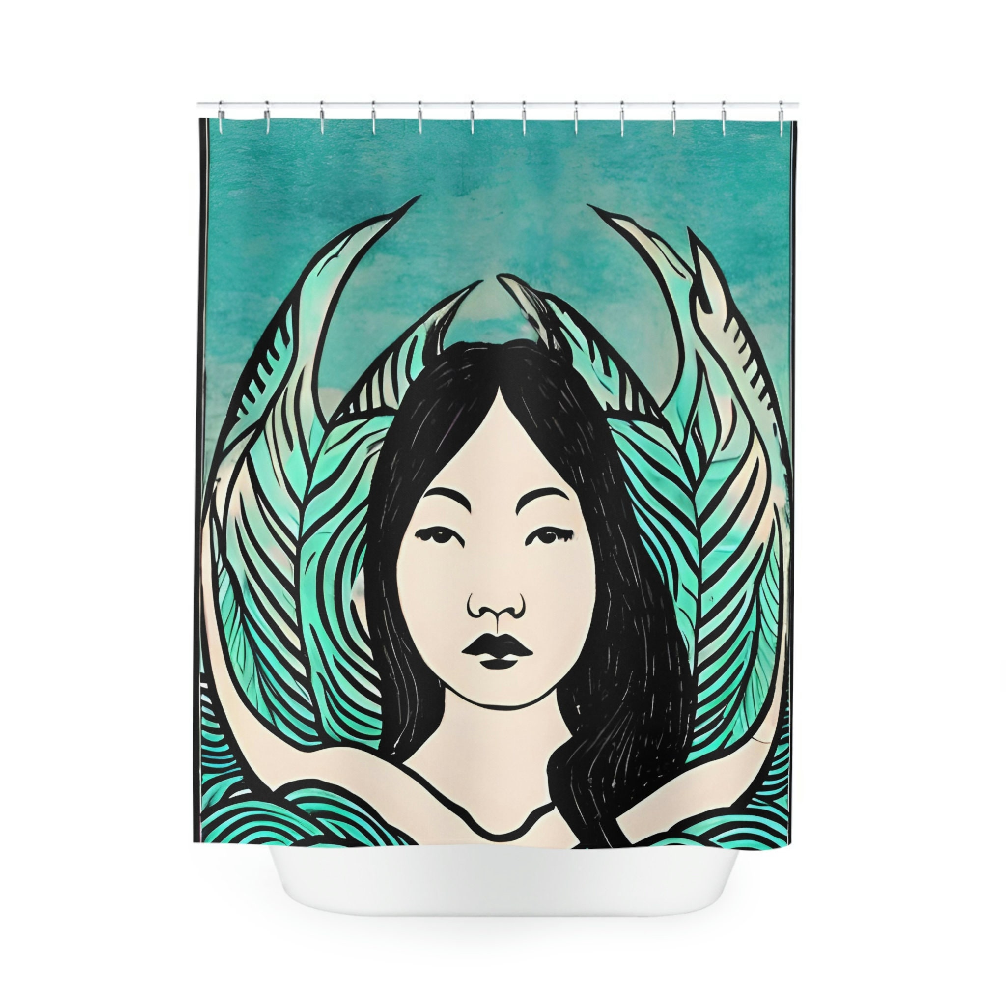 Vibrant Mermaid Print Shower Curtain For Kids Bathroom Decor - Image 2