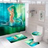 Vibrant Mermaid Print Shower Curtain for Girls Bathroom