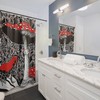 Vibrant Mushroom Toad Frog Print Shower Curtain, Trippy Bathroom Decor 