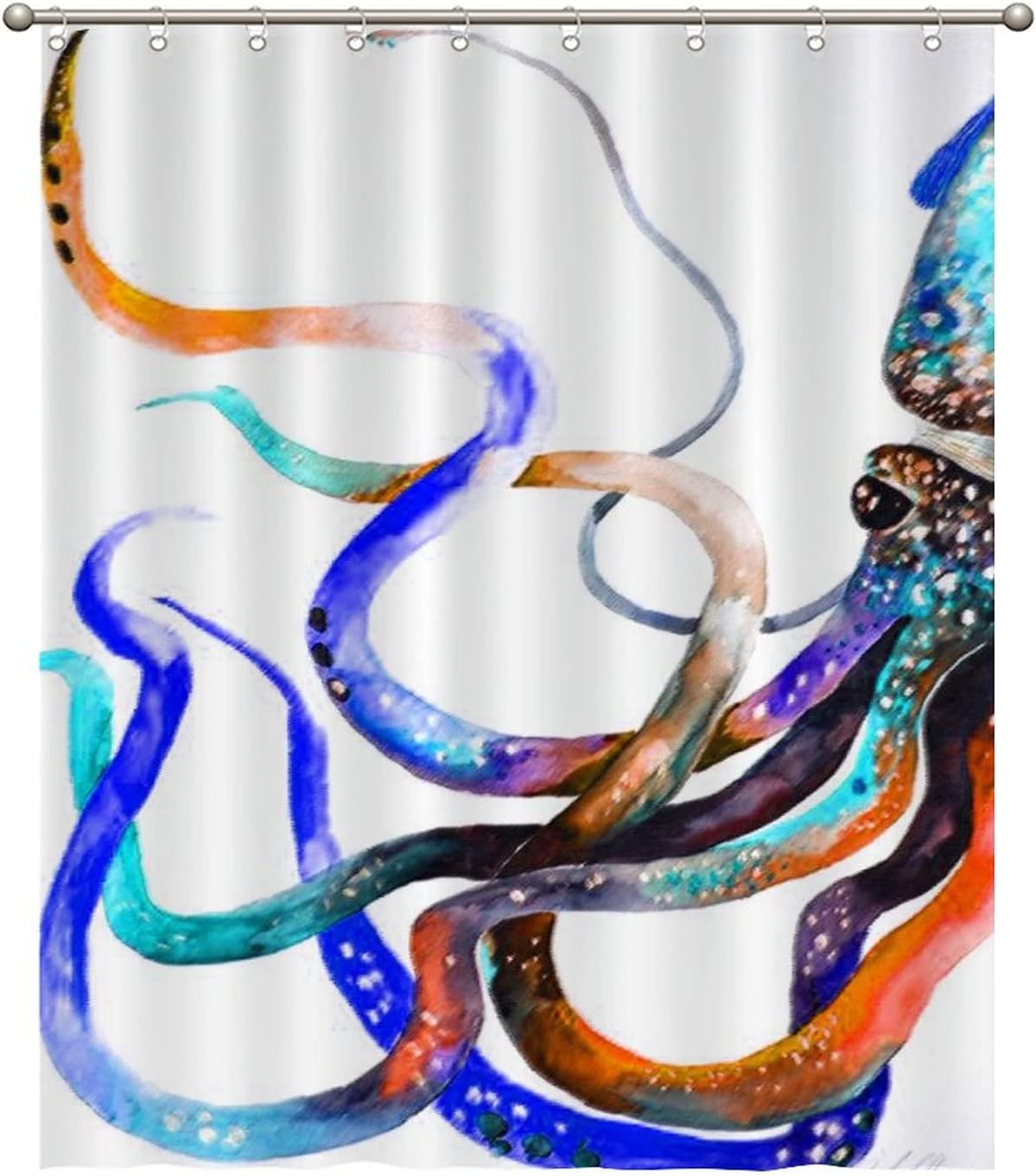 Vibrant Octopus Art Shower Curtain - Colorful Bathroom Decor