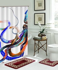 Vibrant Octopus Art Shower Curtain - Colorful Bathroom Decor