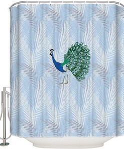 Vibrant Peacock Feathers Shower Curtain Oriental Image Design