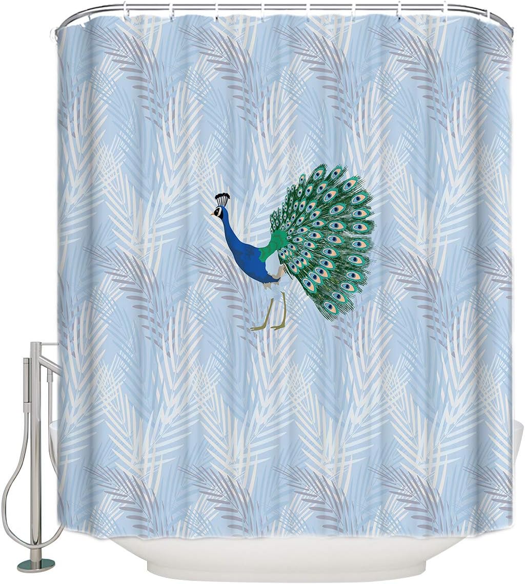 Vibrant Peacock Feathers Shower Curtain Oriental Image Design