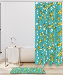 Vibrant Pineapples Pattern Waterproof Shower Curtain