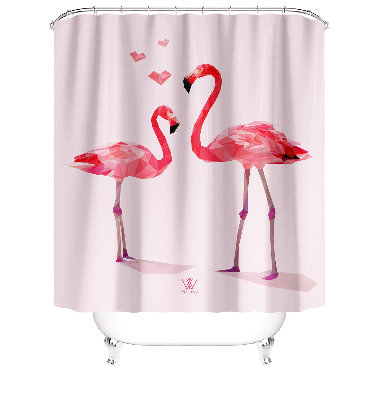 Vibrant Pink Flamingo Shower Curtain With Waterproof Fabric For Beautiful Bathroom Decor