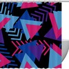 Vibrant Purple, Blue, and Rosy Geometric Abstract Triangle Shower Curtain for a Modern Bathroom Decor