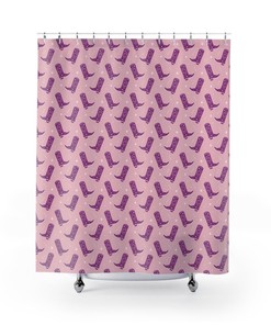 Vibrant Purple Boots Shower Curtain, Unique Bathroom Accessory
