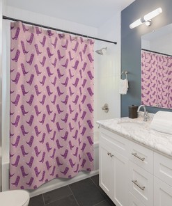 Vibrant Purple Boots Shower Curtain, Unique Bathroom Accessory
