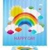 Vibrant Rainbow Clouds and Sun Shower Curtain for a Happy and Eye-Catching Bathroom