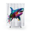 Vibrant Shark Print Shower Curtain for Marine Life Bathroom Decor