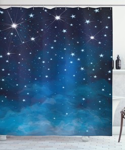 Vibrant Star Ombre Sky Night Shower Curtain for an Eye-catching Bathroom