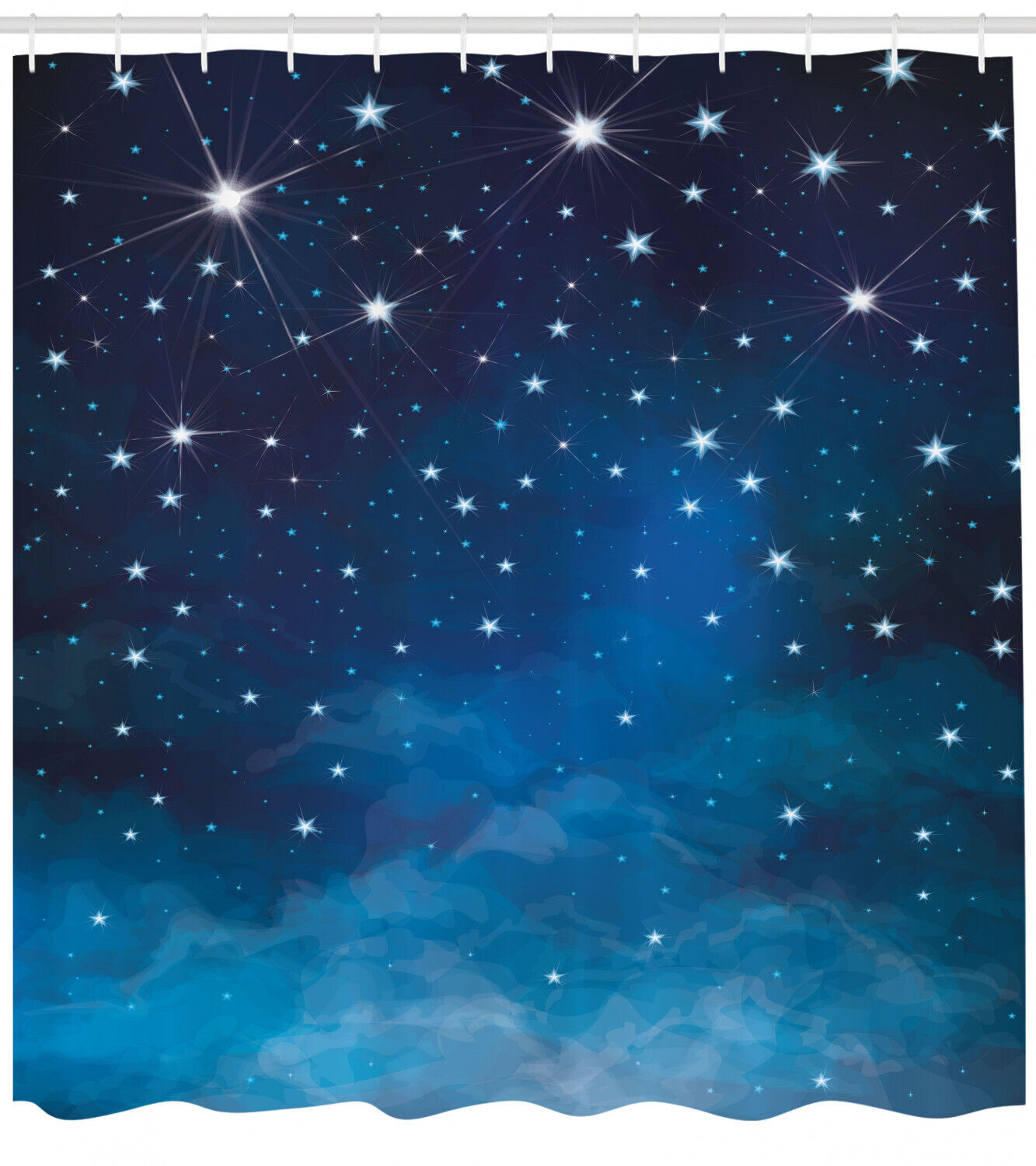 Vibrant Star Ombre Sky Night Shower Curtain for an Eye-catching Bathroom