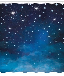 Vibrant Star Ombre Sky Night Shower Curtain for an Eye-catching Bathroom