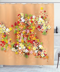 Vibrant Summer Sale Banner Art Print Shower Curtain For A Bright Bathroom