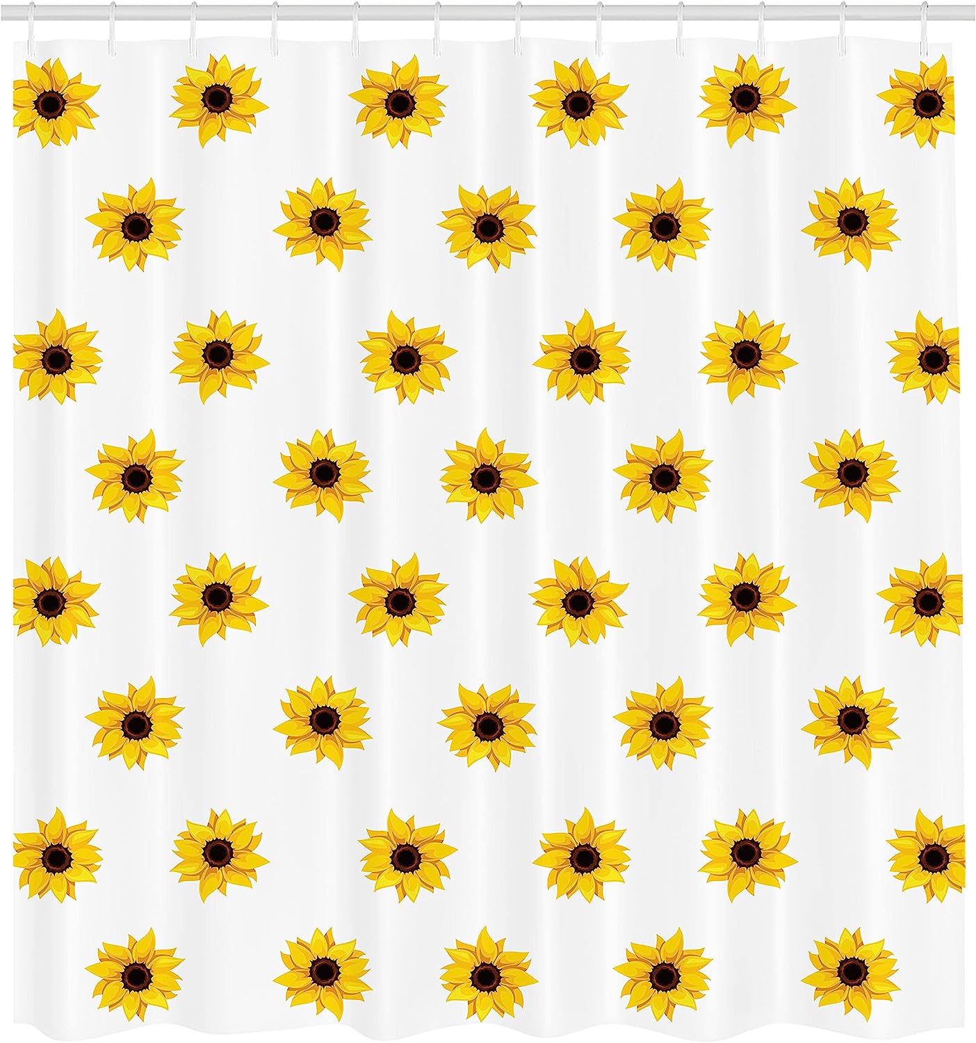 Vibrant Sunflower Pattern Shower Curtain For Simple Seasonal Bathroom Decor - Image 2