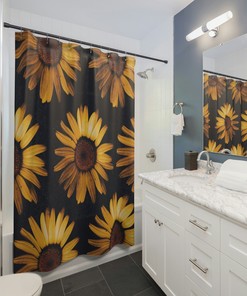 Vibrant Sunflower Shower Curtain for Stunning Bathroom Decor