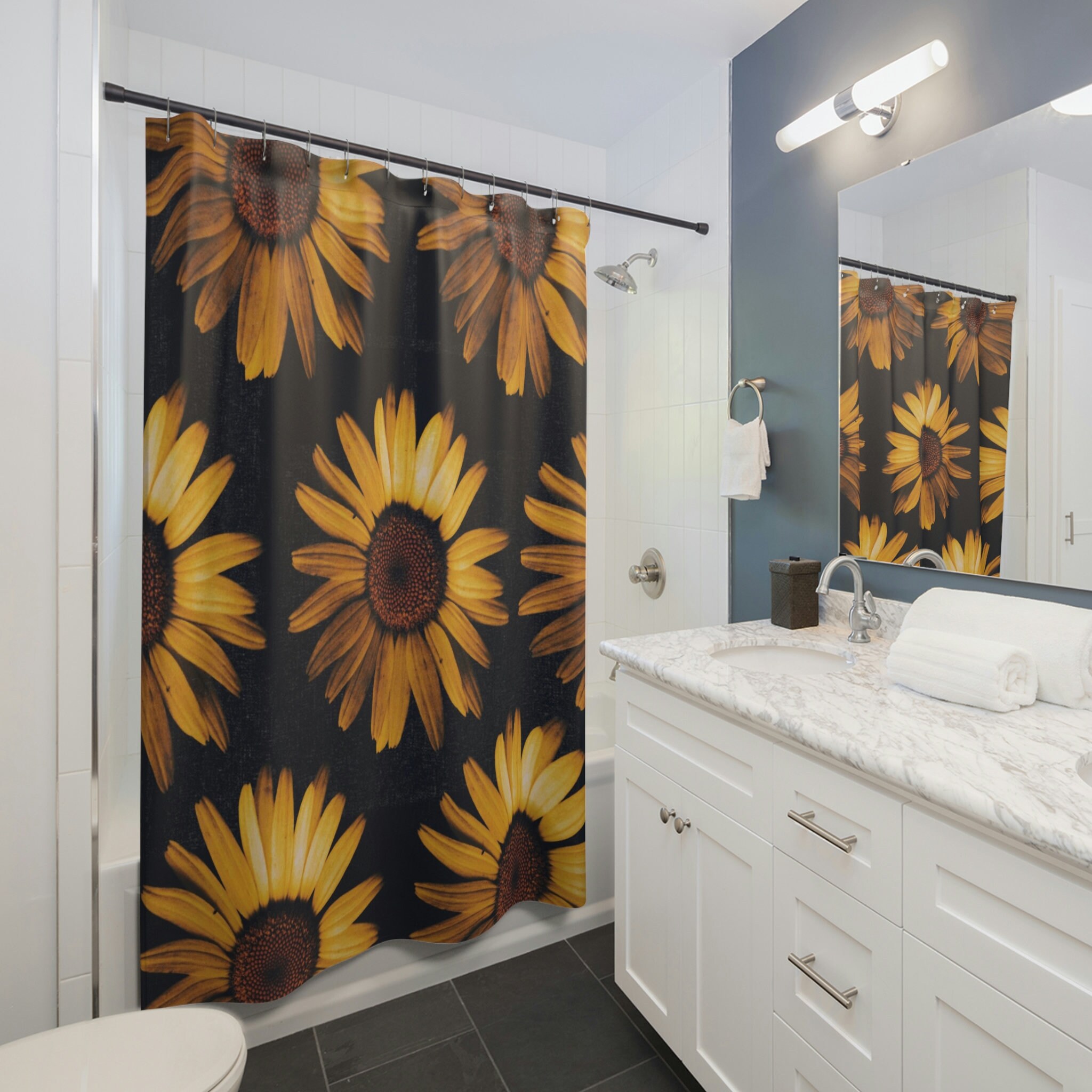 Vibrant Sunflower Shower Curtain for Stunning Bathroom Decor