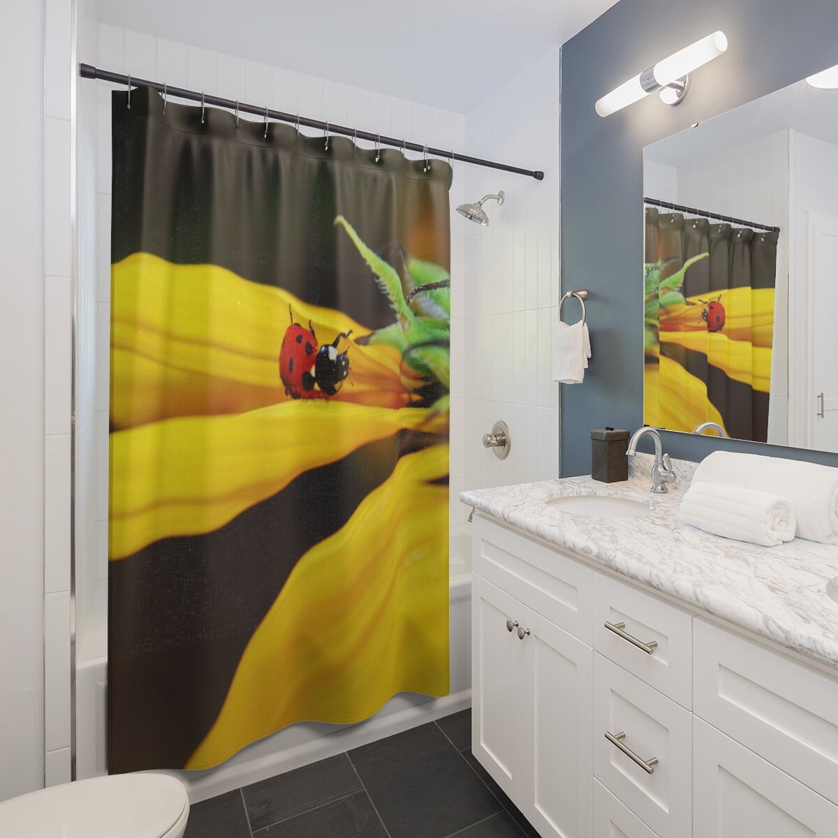 Vibrant Sunflower Shower Curtain for a Beautiful Bathroom